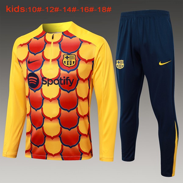 Niños Sudadera De Training Barcelona 2024 2025 Amarillo Rojo 3